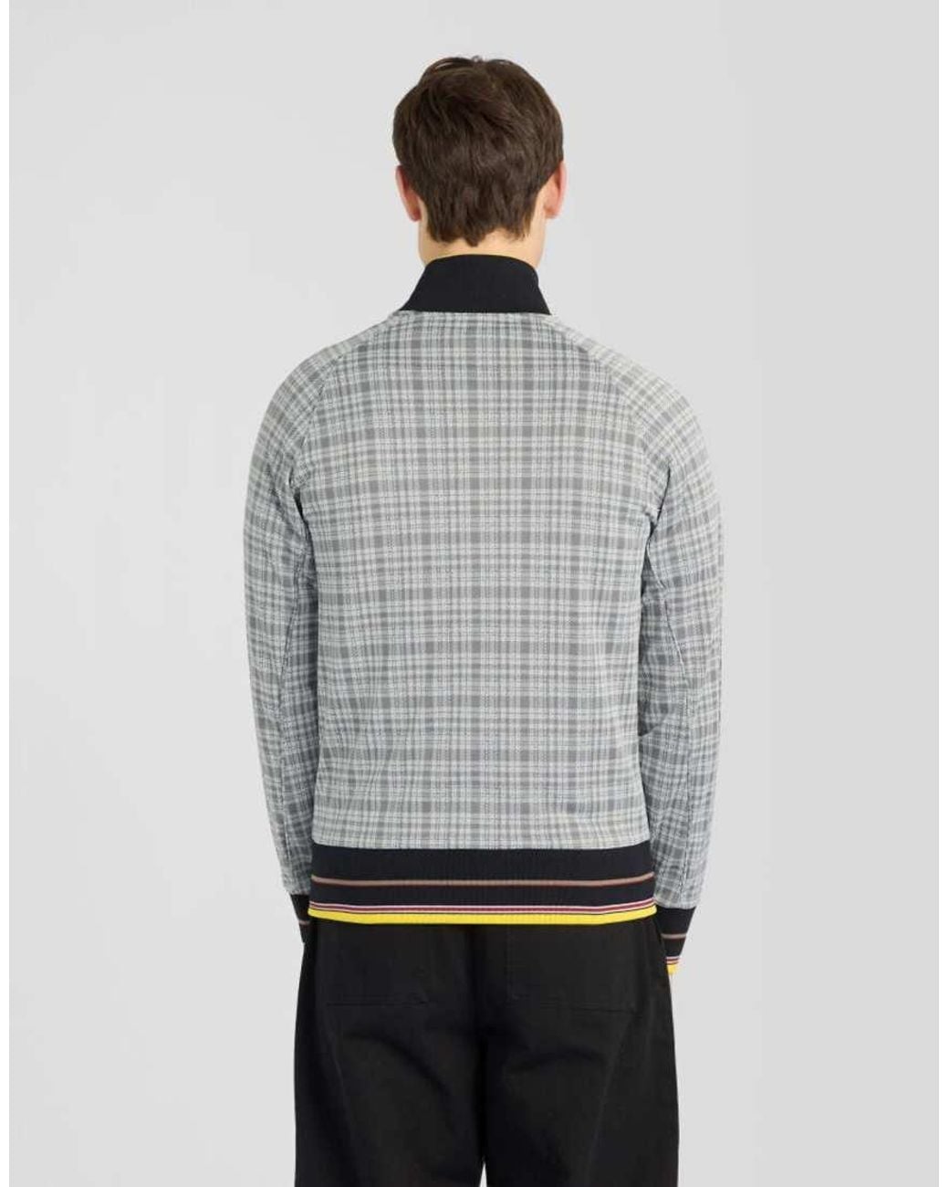 Lyle & Scott Gray Mid Layers Hawick Check Track Jacket for men