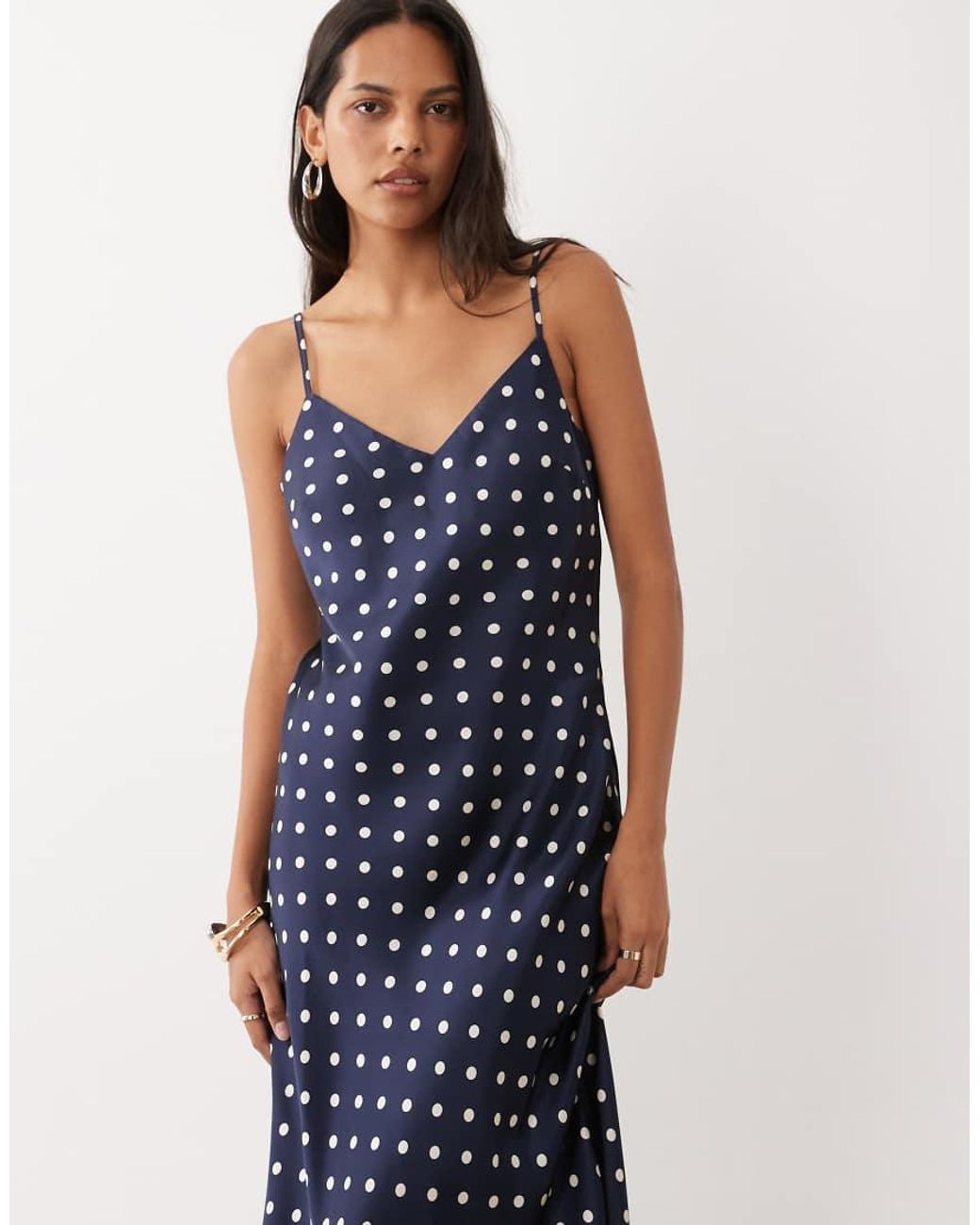 Abercrombie & Fitch Blue Maxi Satin Slip Dress