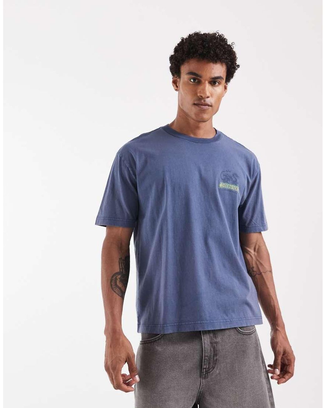 Hollister Blue New York Back Graphic T-shirt for men
