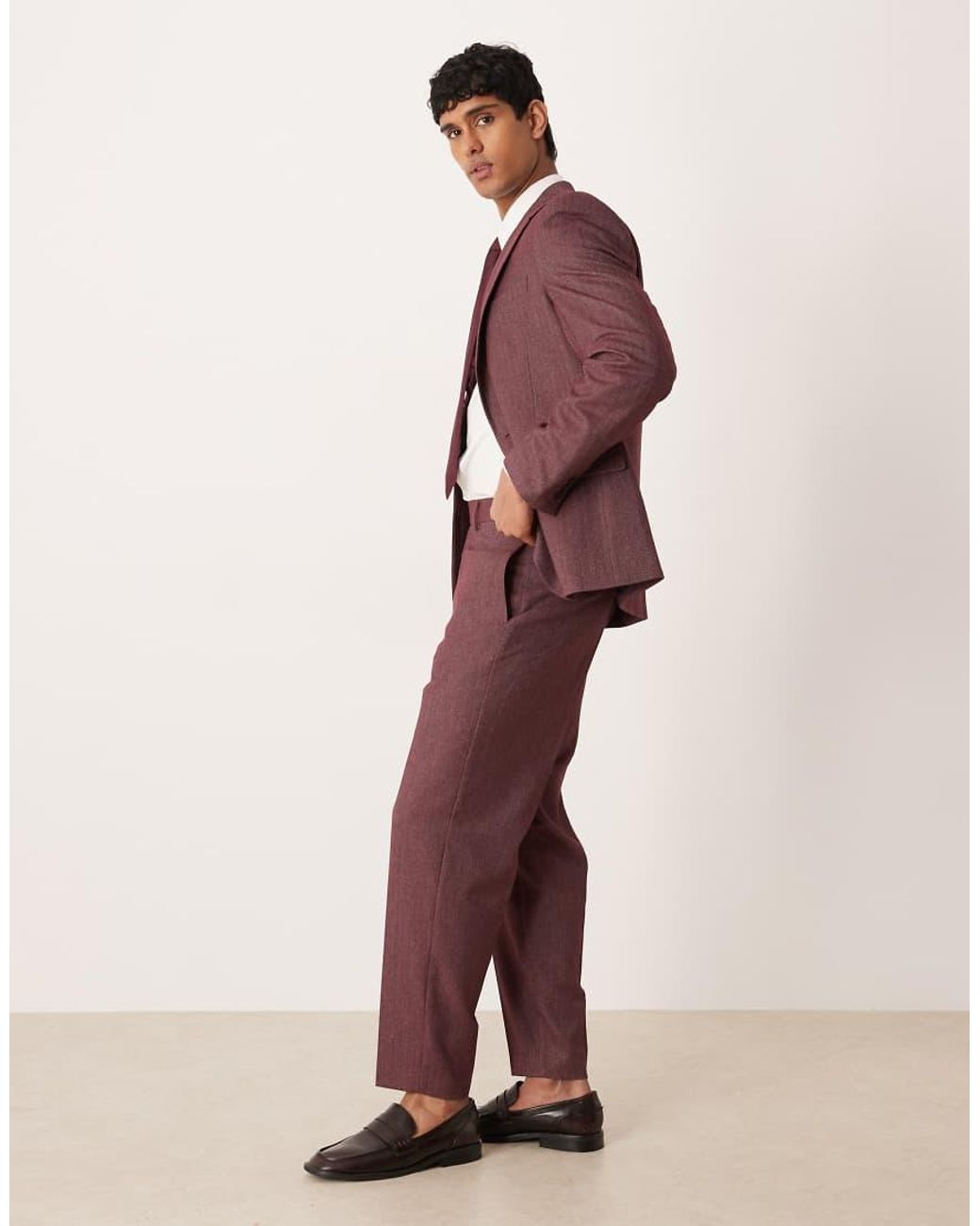 ASOS Relaxed Tapered Suit Pants for men