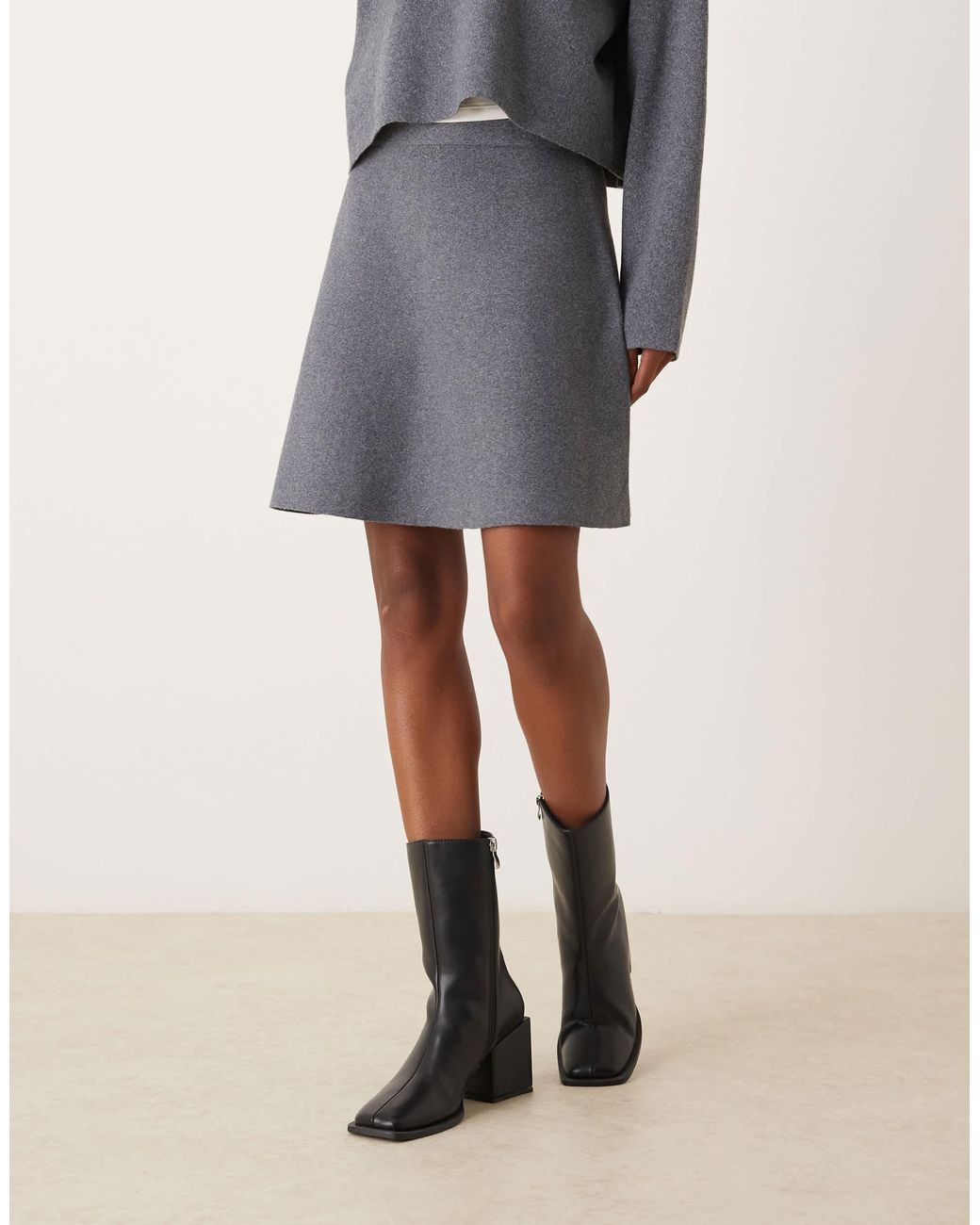 Glamorous Black Block Heel Square Toe Boots