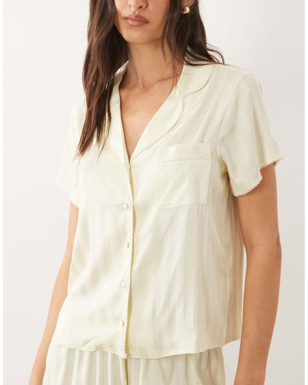 Boux Avenue Natural Satin Jacquard Short Pj Set