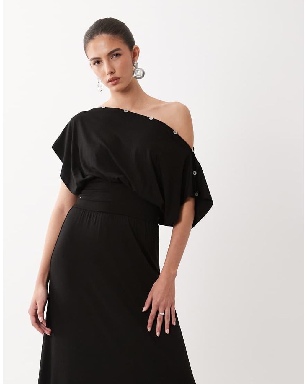 ASOS Black Multi Way Button Up Midaxi Dress