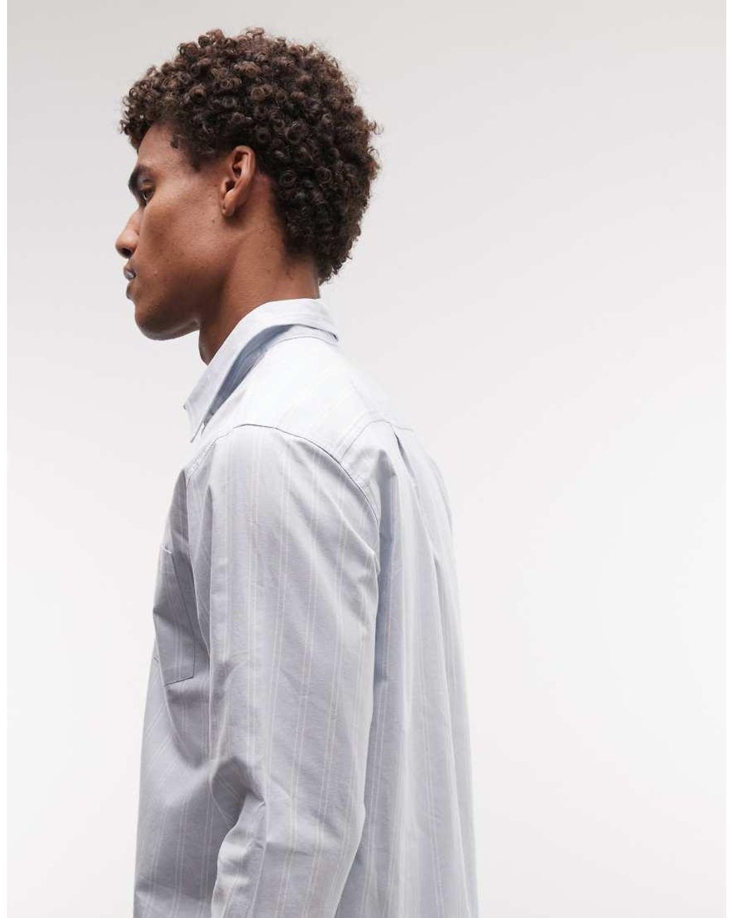 Huf Gray Classic Arch Long Sleeve Oxford Shirt for men