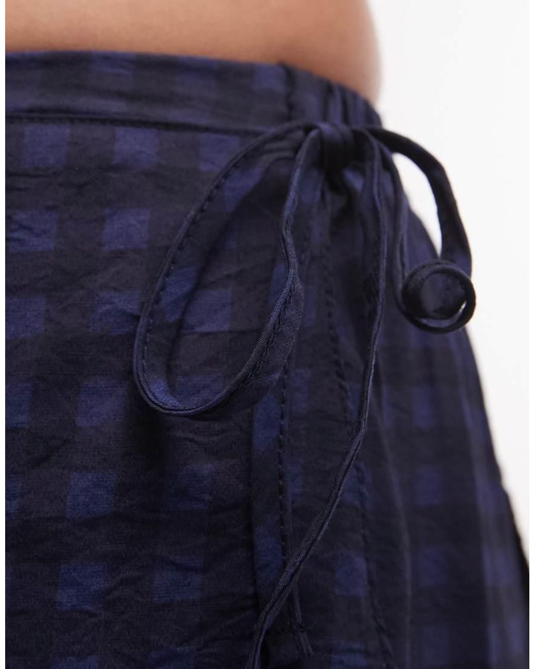 ASOS Blue Straight Leg Pants With Skirt Detail