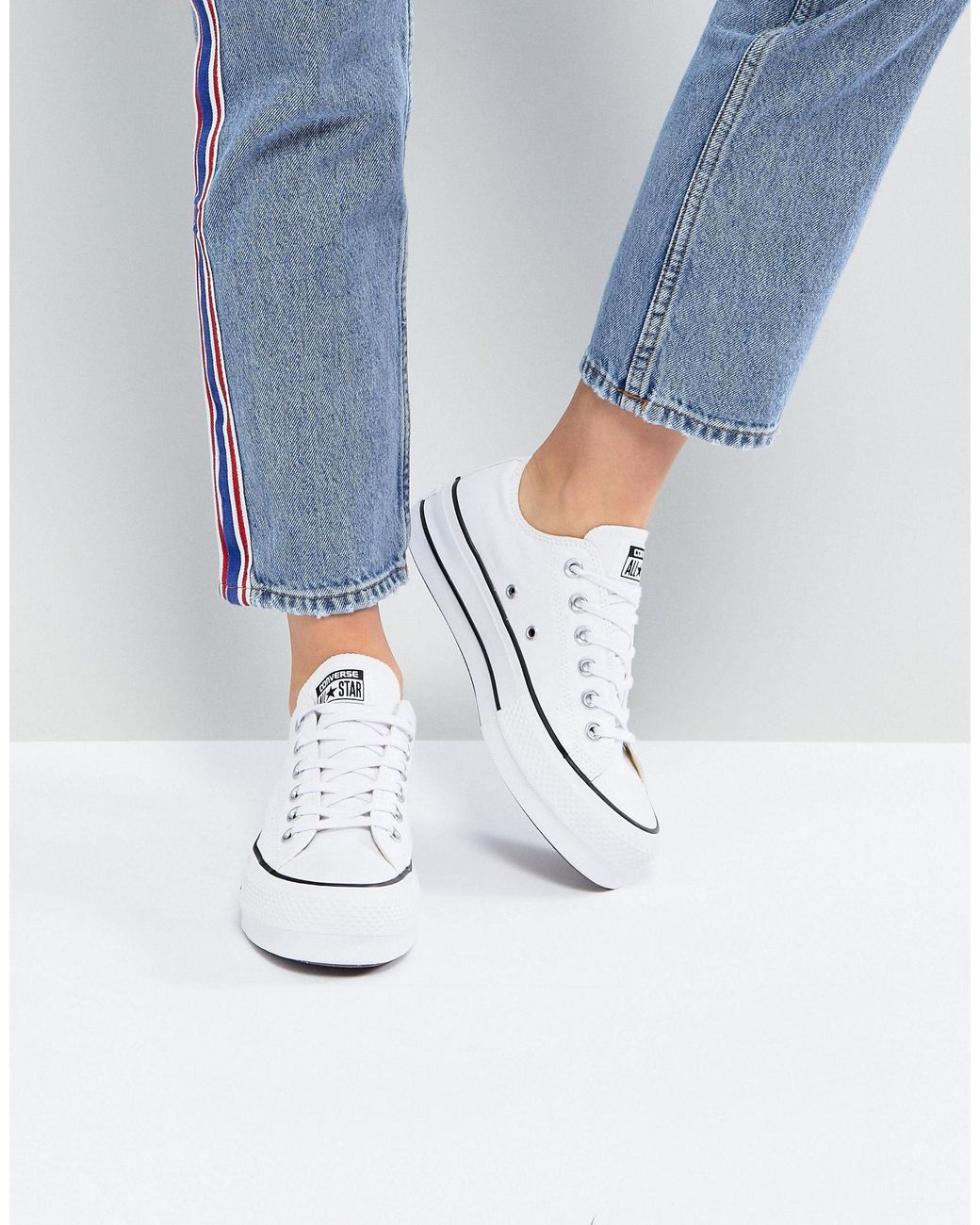 Chuck Taylor All Star Ox - Baskets en toile à semelle plateforme Converse  en coloris Blanc | Lyst