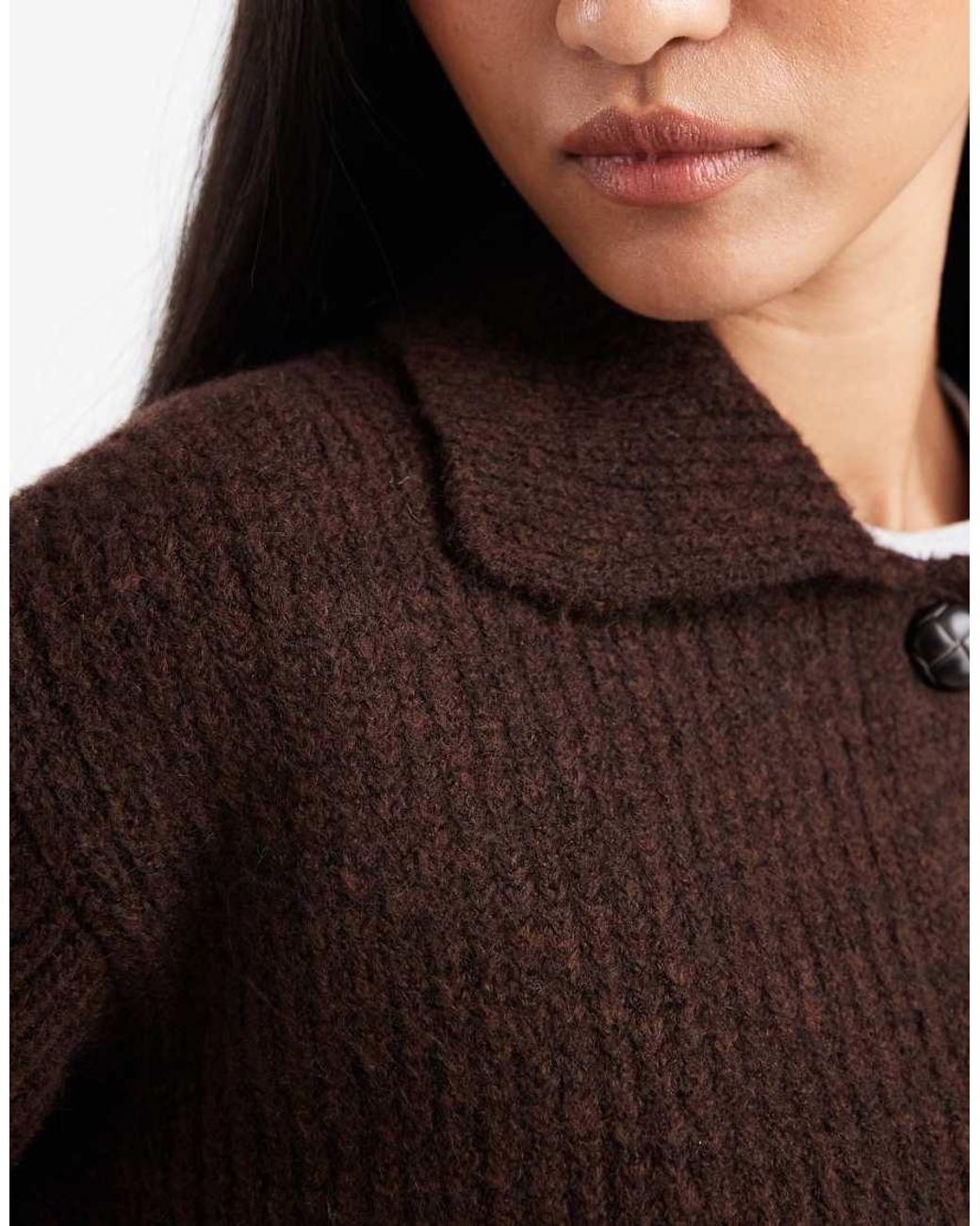 New Look Brown Collar Button Through Cardigan