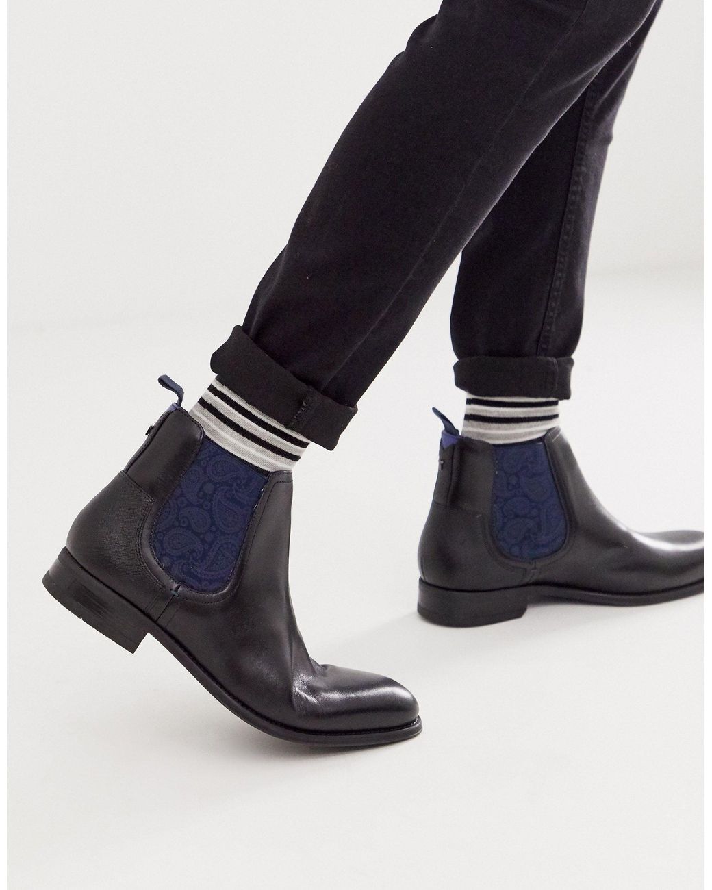 Ted Baker Travic Chelsea Boots Black Leather for Men Lyst UK
