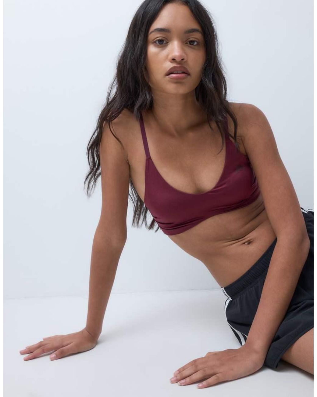 Adidas Originals Red Adidas Training Optime Essentials Light Support Twist Sports Bra