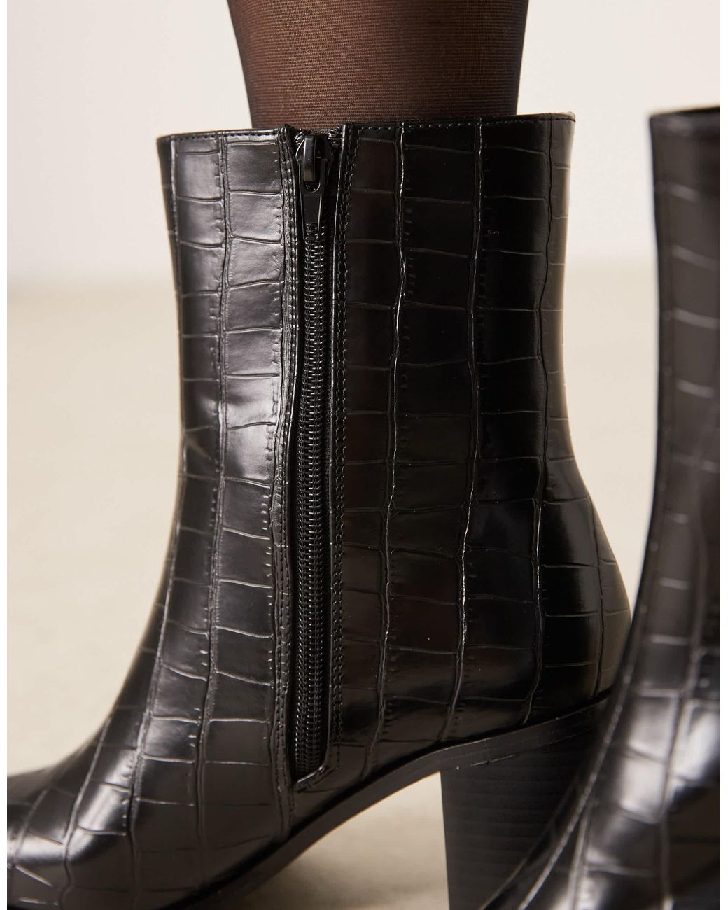 Glamorous Natural Pointed Toe Ankle Boots