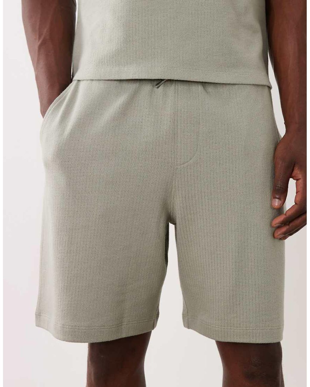 New Look Natural Textured Pull On Shorts for men