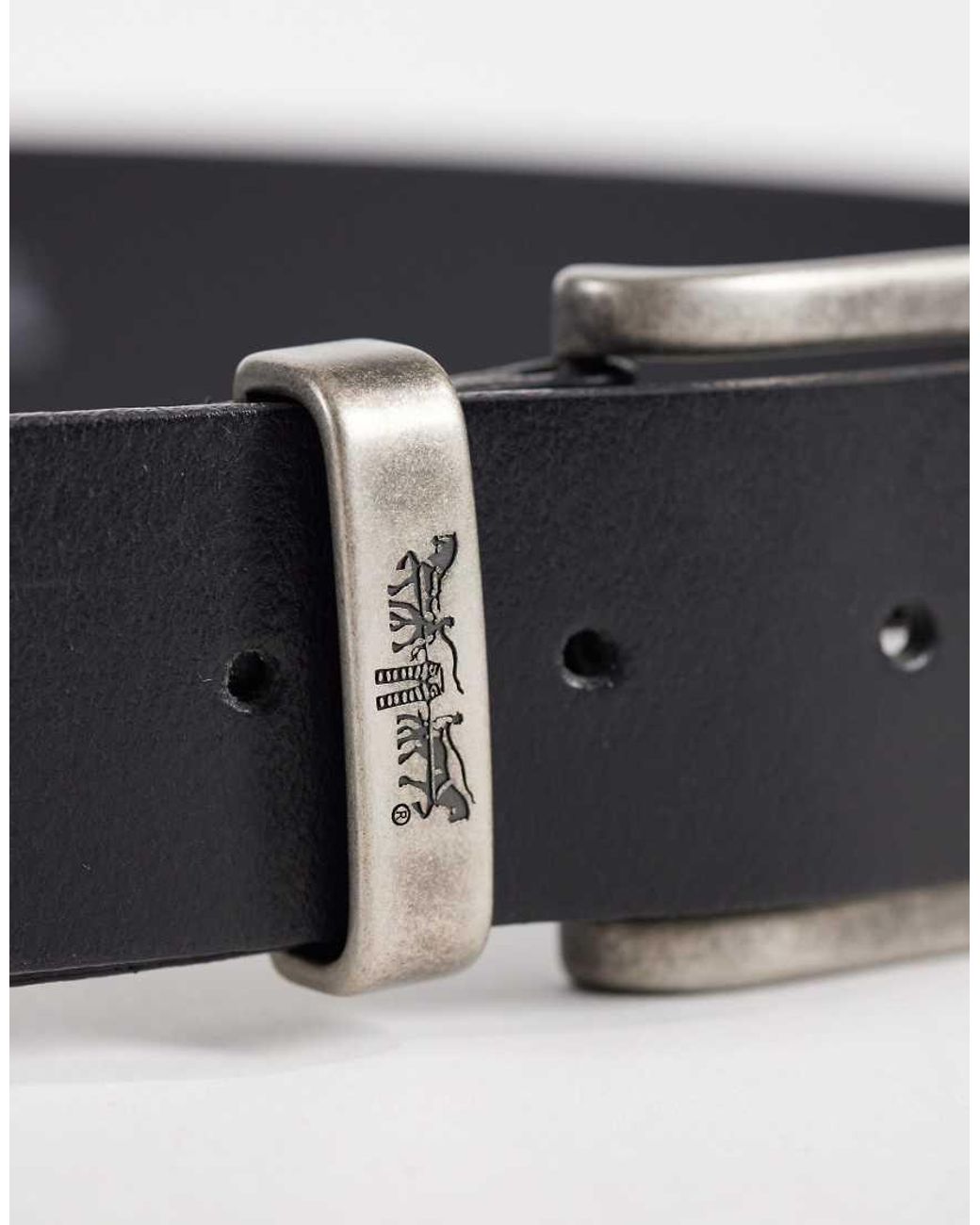 Levi's Blue Two Horse Keeper 40mm Leather Belt for men