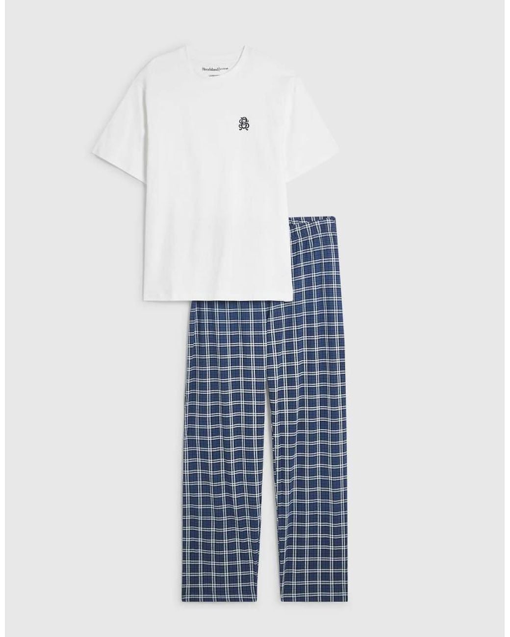 River Island Blue Check Loungewear Set for men