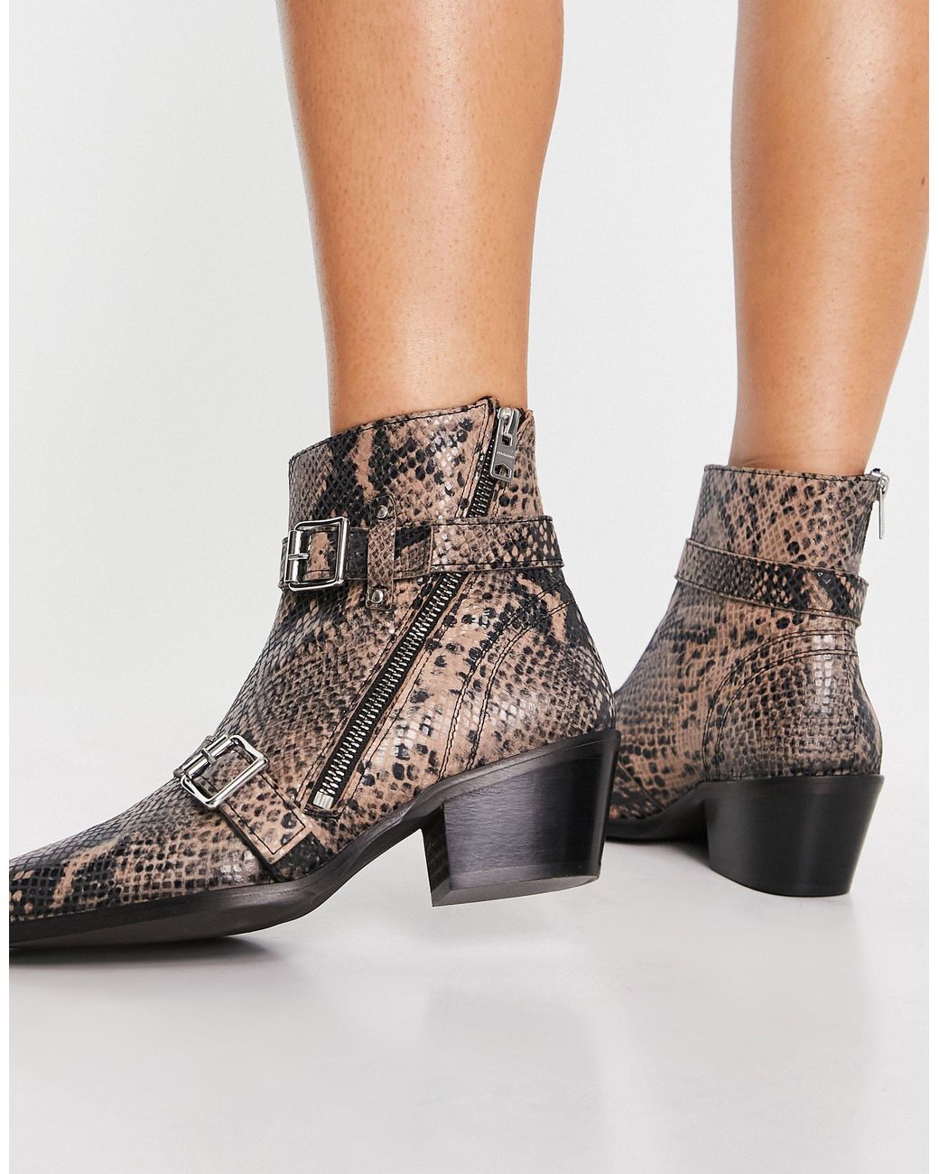 western snakeskin booties