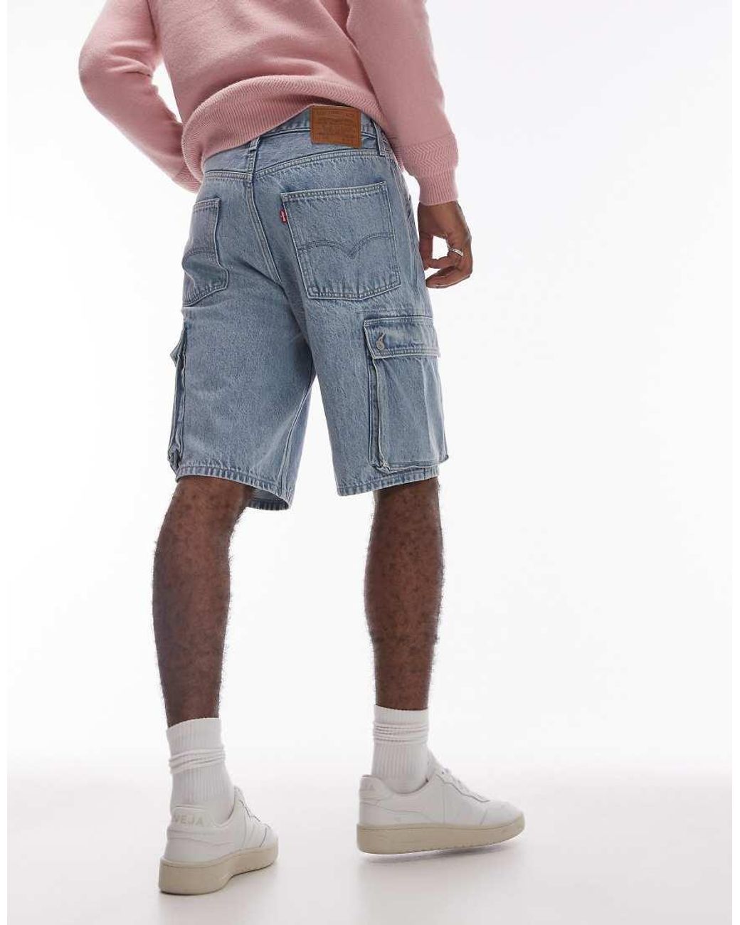 Levi's Pink 478 baggy Cargo Denim Shorts for men