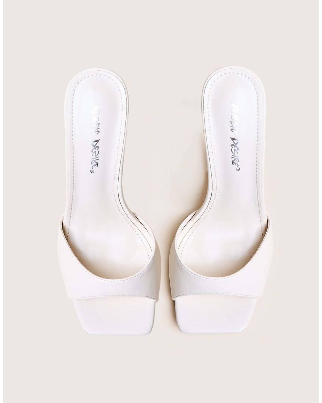 Public Desire Natural Vain Cream & Gold Pu Barley There Pencil Stiletto High Heels