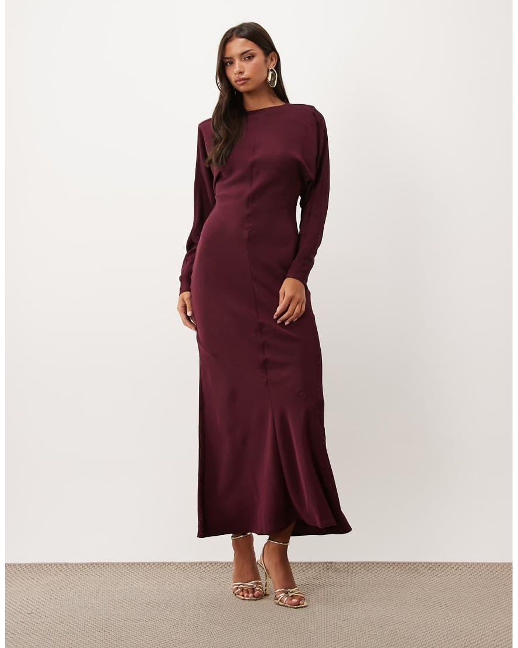 ASOS Red Batwing Maxi Dress With Cowl Back
