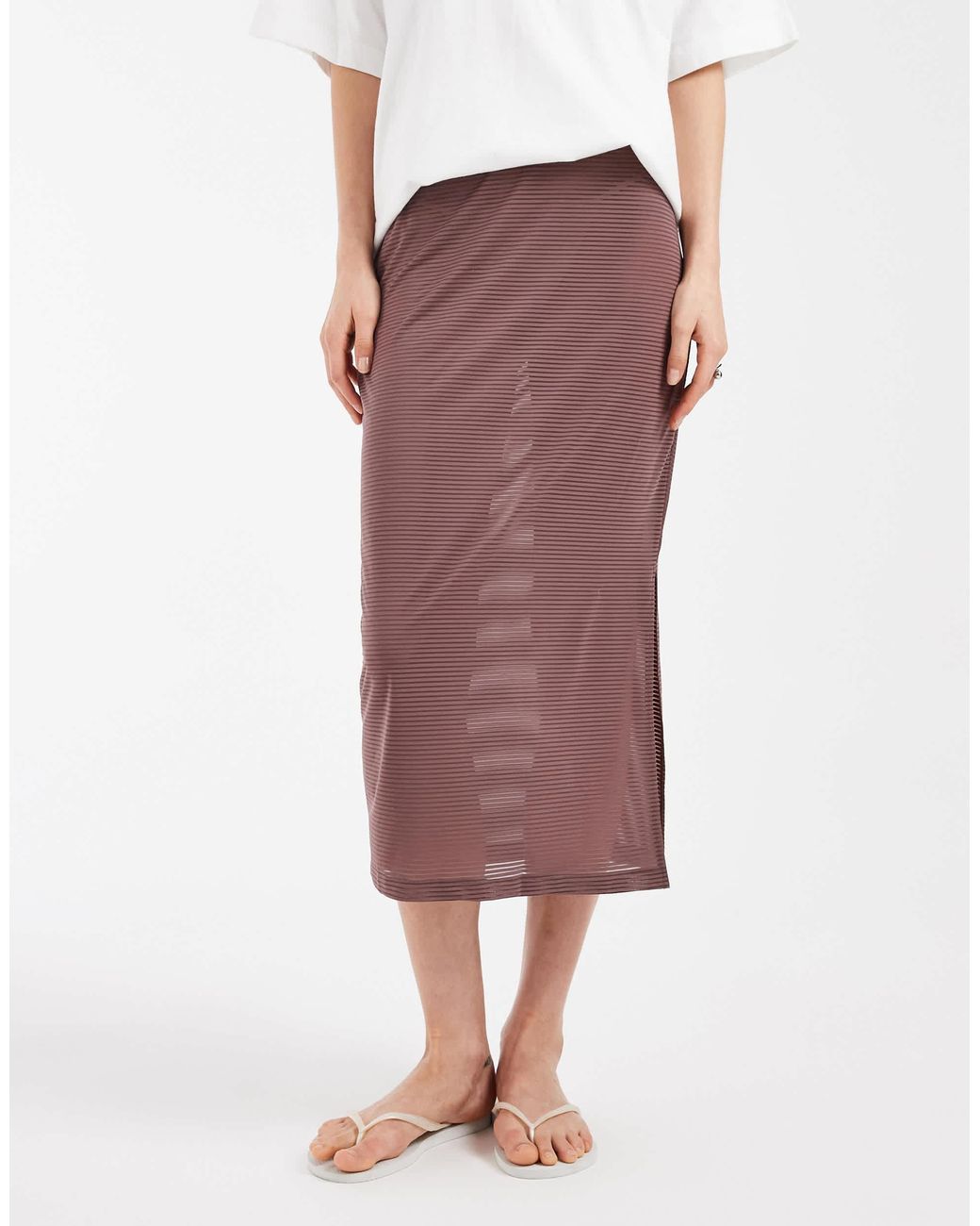 Nike Red Sheer Mid Length Skirt