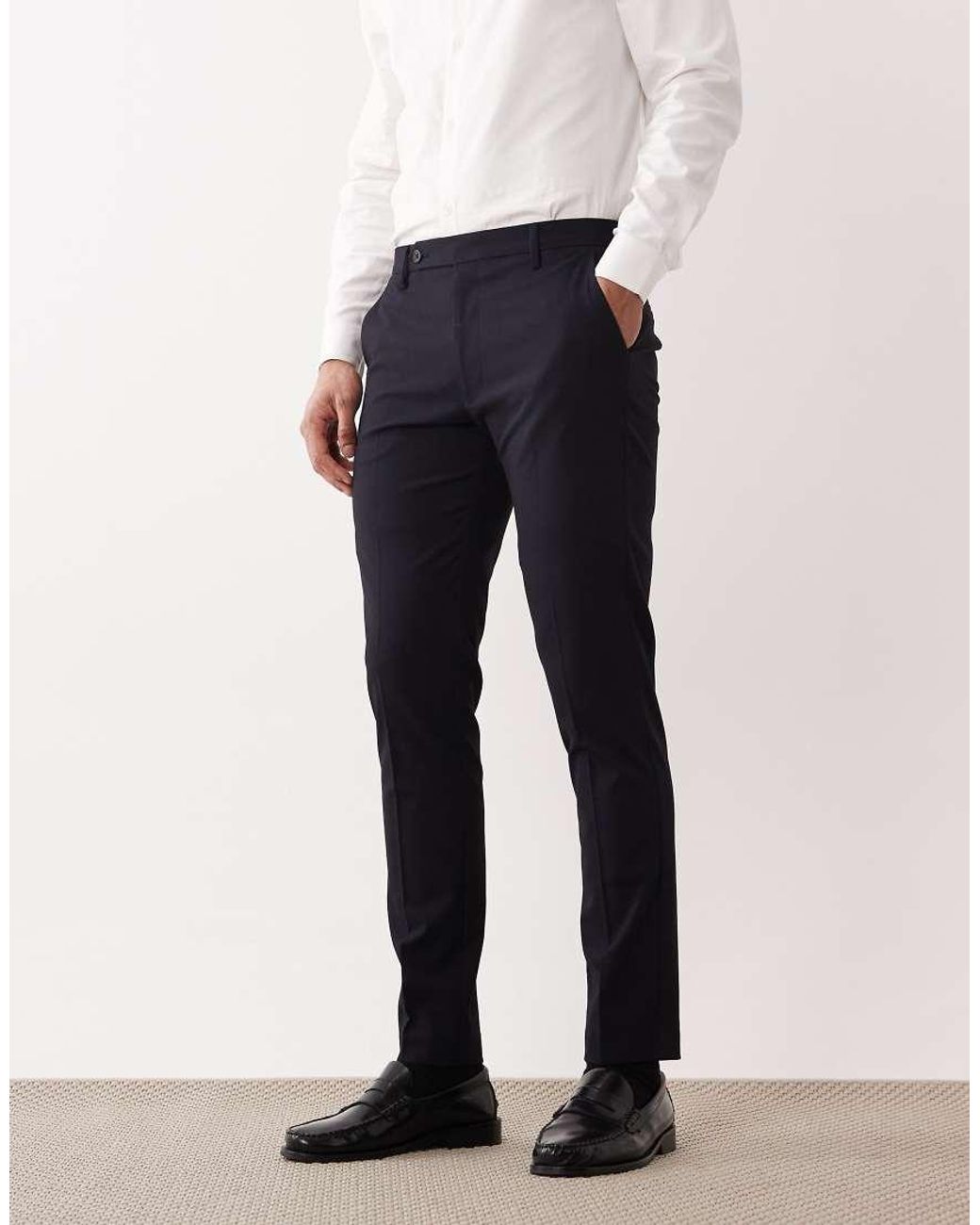 ASOS Blue Skinny Suit Trousers for men