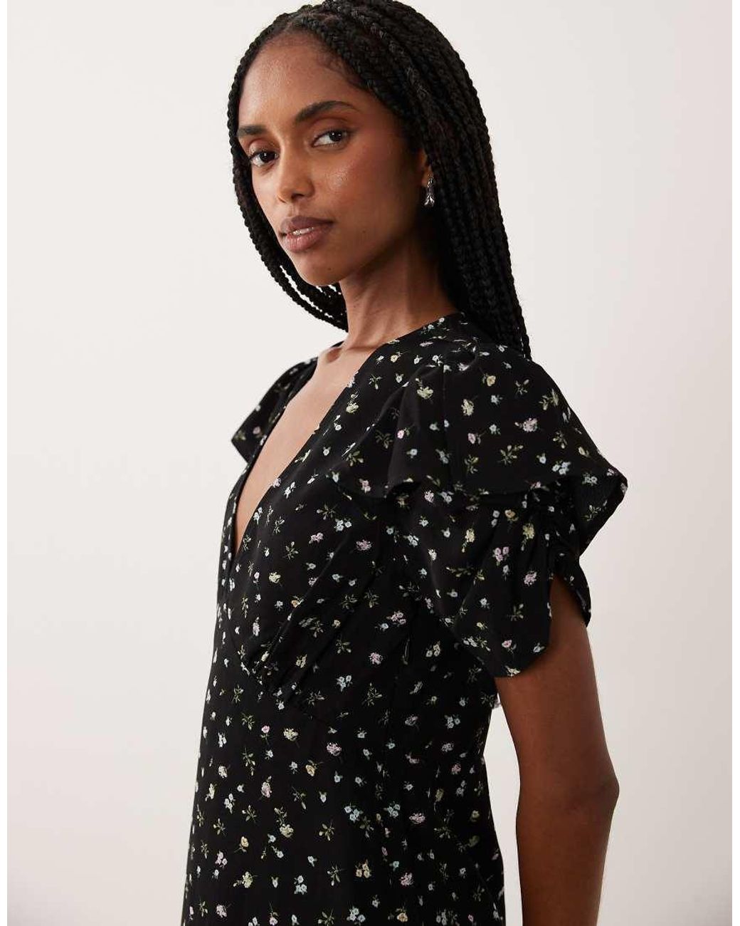Vila Natural Frill Sleeve Woven Mini Dress