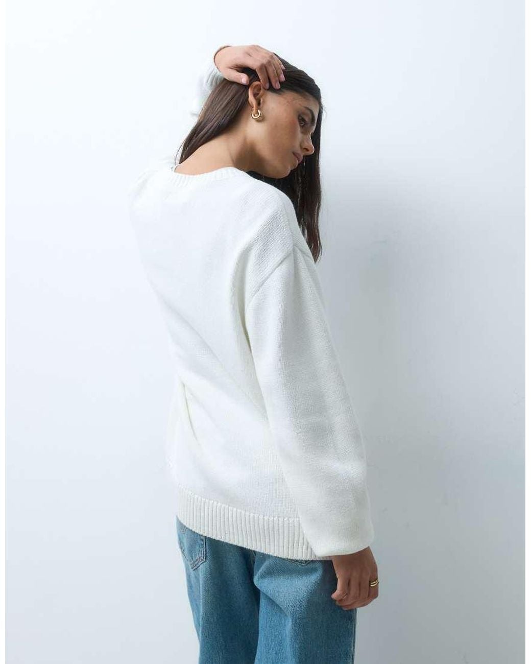 Hollister Gray Crew Neck Knitted Jumper