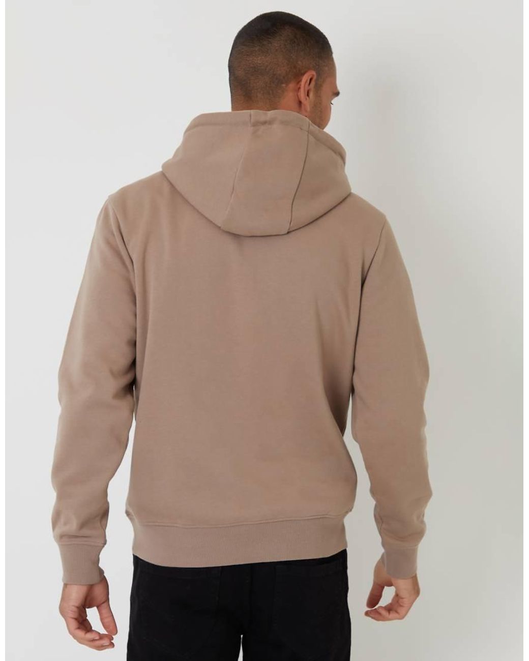 Threadbare Brown Cotton Blend Pullover Hoody for men