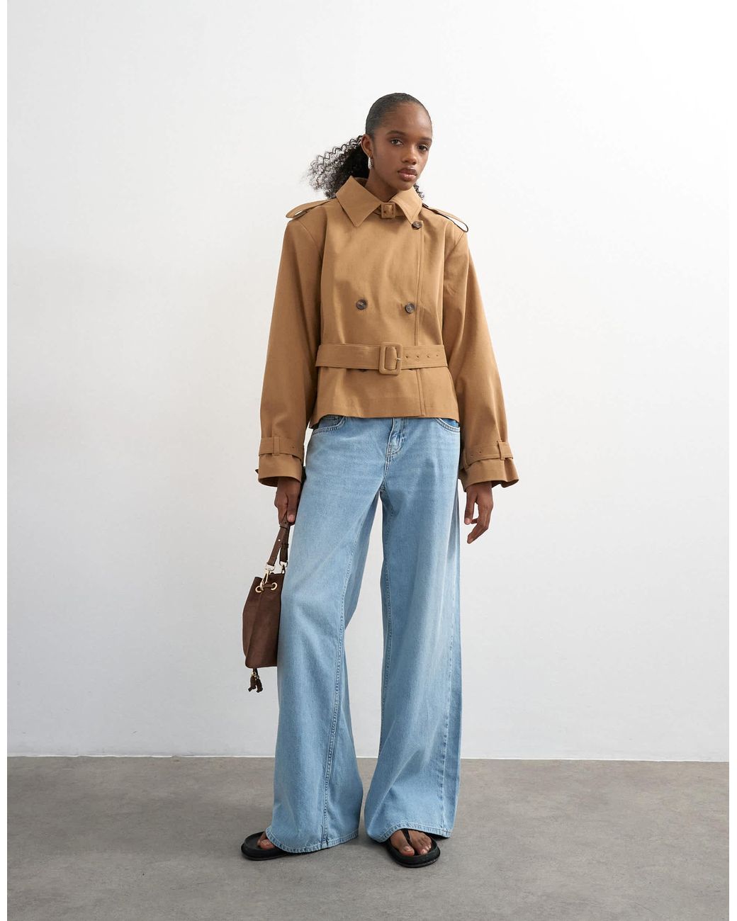 TOPSHOP Blue – cropped-trenchcoat