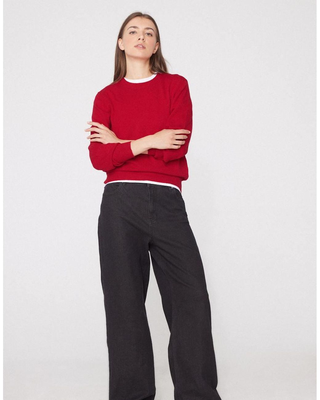 Tezenis Red Long Sleeve Round-Neck Heavy Sweater