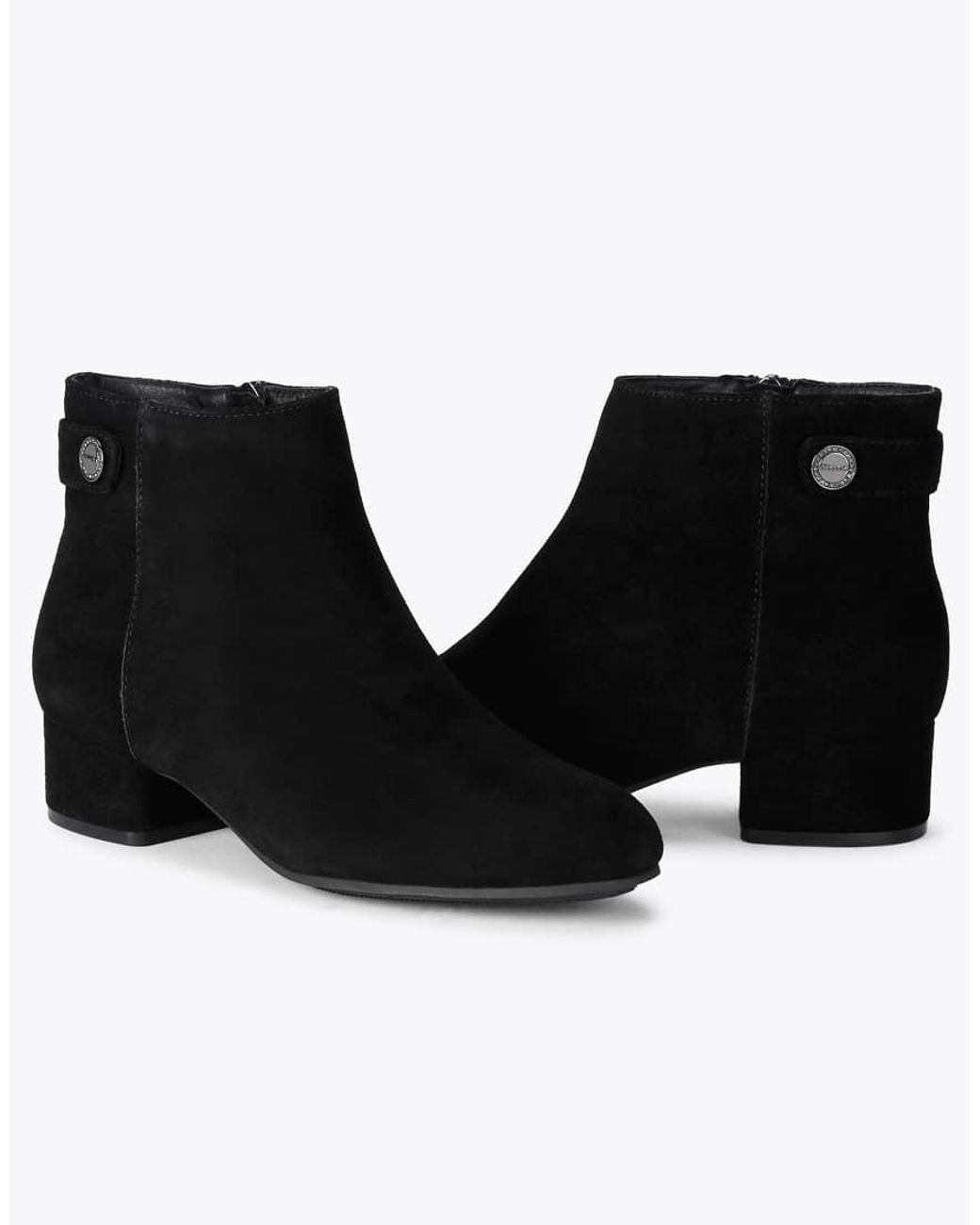 Carvela Kurt Geiger Black Gaia Ankle2 Wide Fit Low Ankle Boots