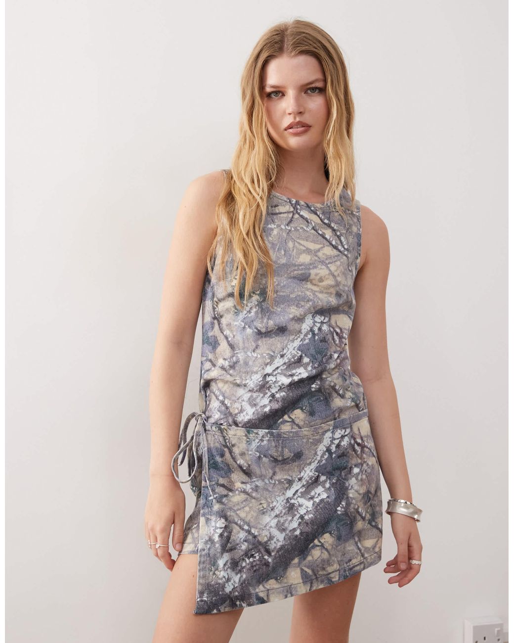 Collusion Natural Wrap Mini Dress