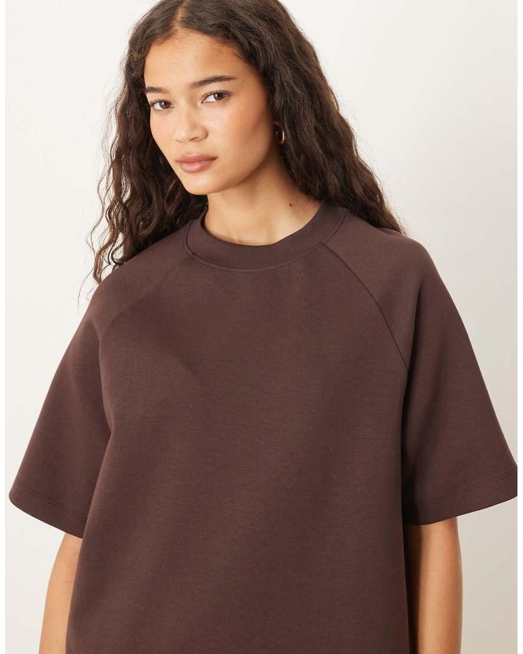 ASOS Brown Interlock Raglan T-shirt