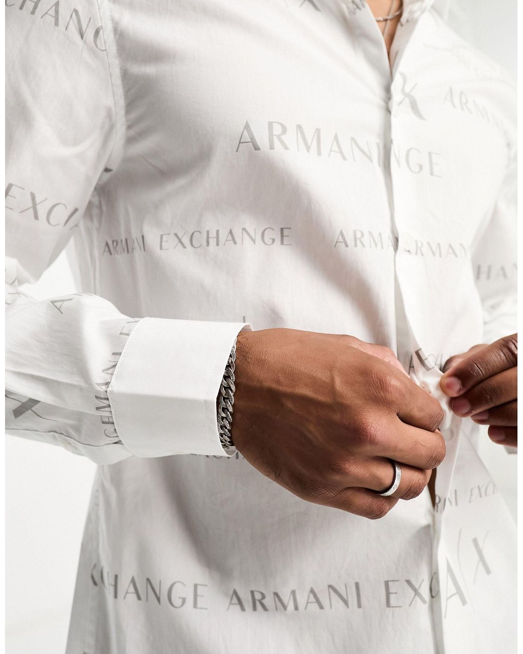 Camisa blanca Armani Exchange de hombre de color Blanco Lyst