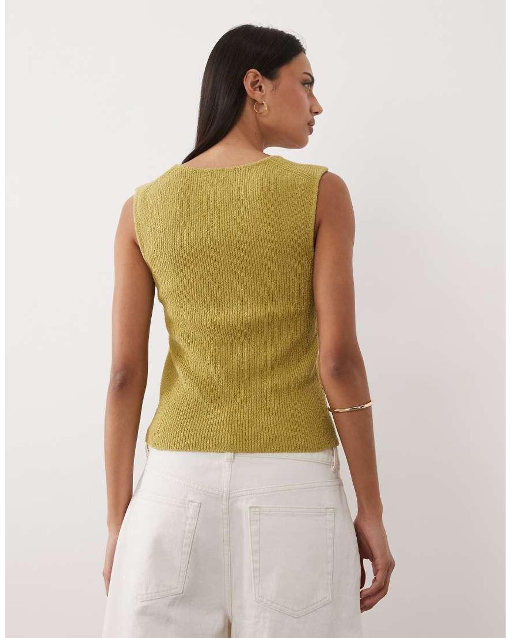 ASOS Green Soft Square Textured Cami