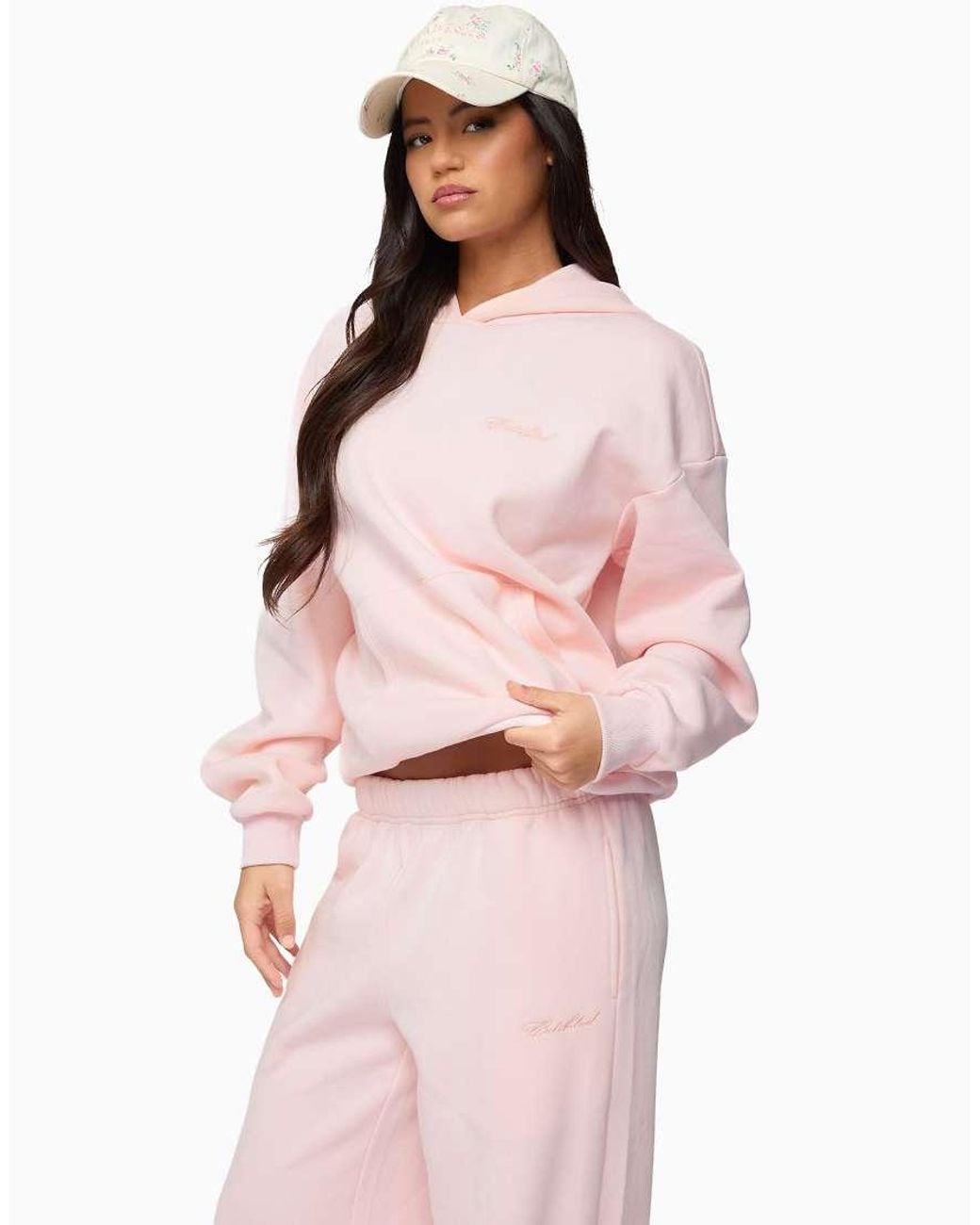 Edikted Pink Basic Girl Oversized Hoodie