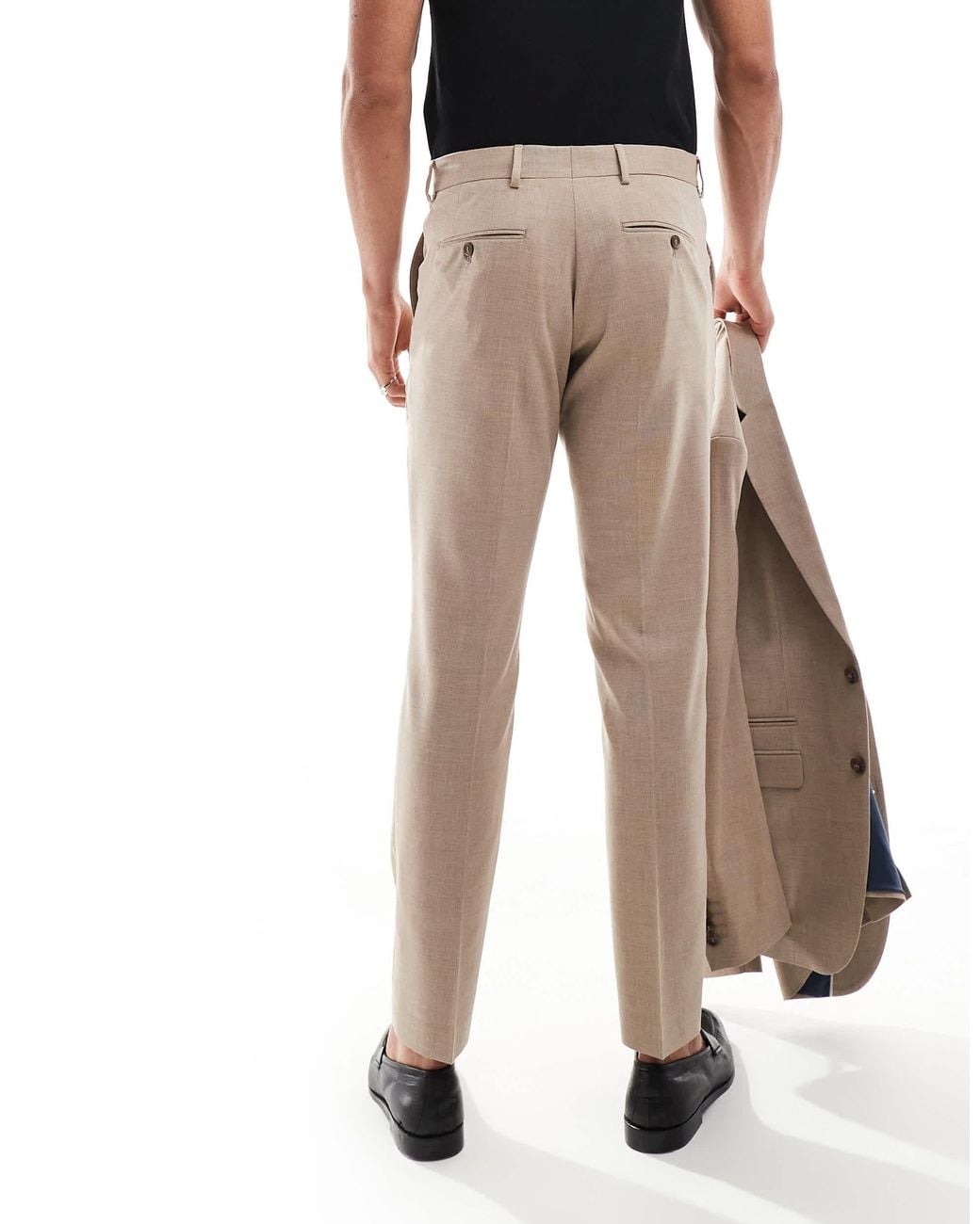 SELECTED Natural Wool Blend Slim Fit Trousers for men