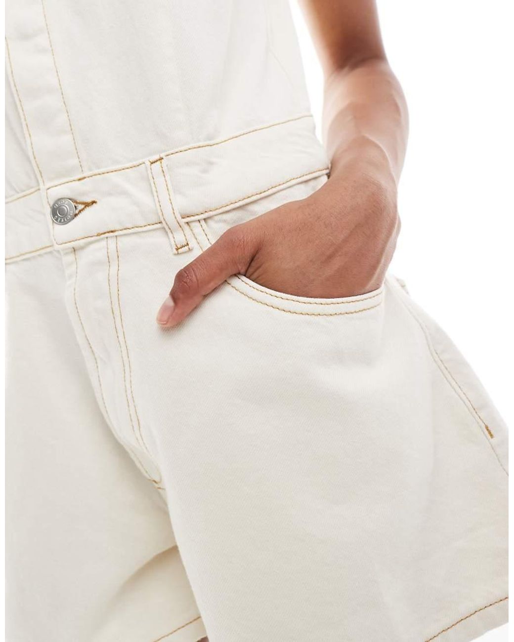 ASOS White Denim A Line Playsuit