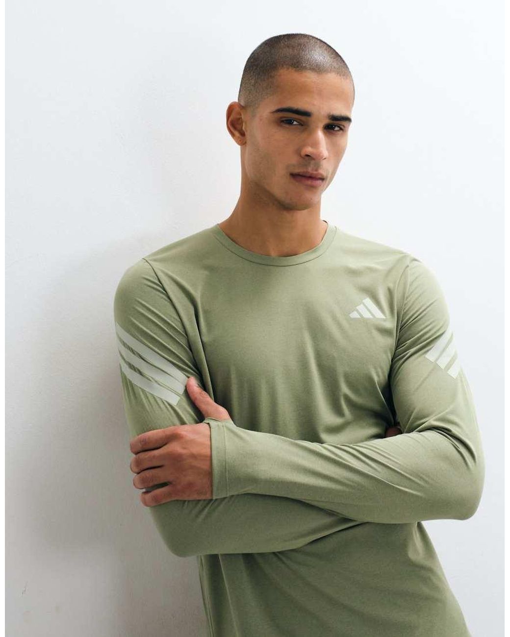 Adidas Originals Green Adidas Running Adi365 Long Sleeve Top for men