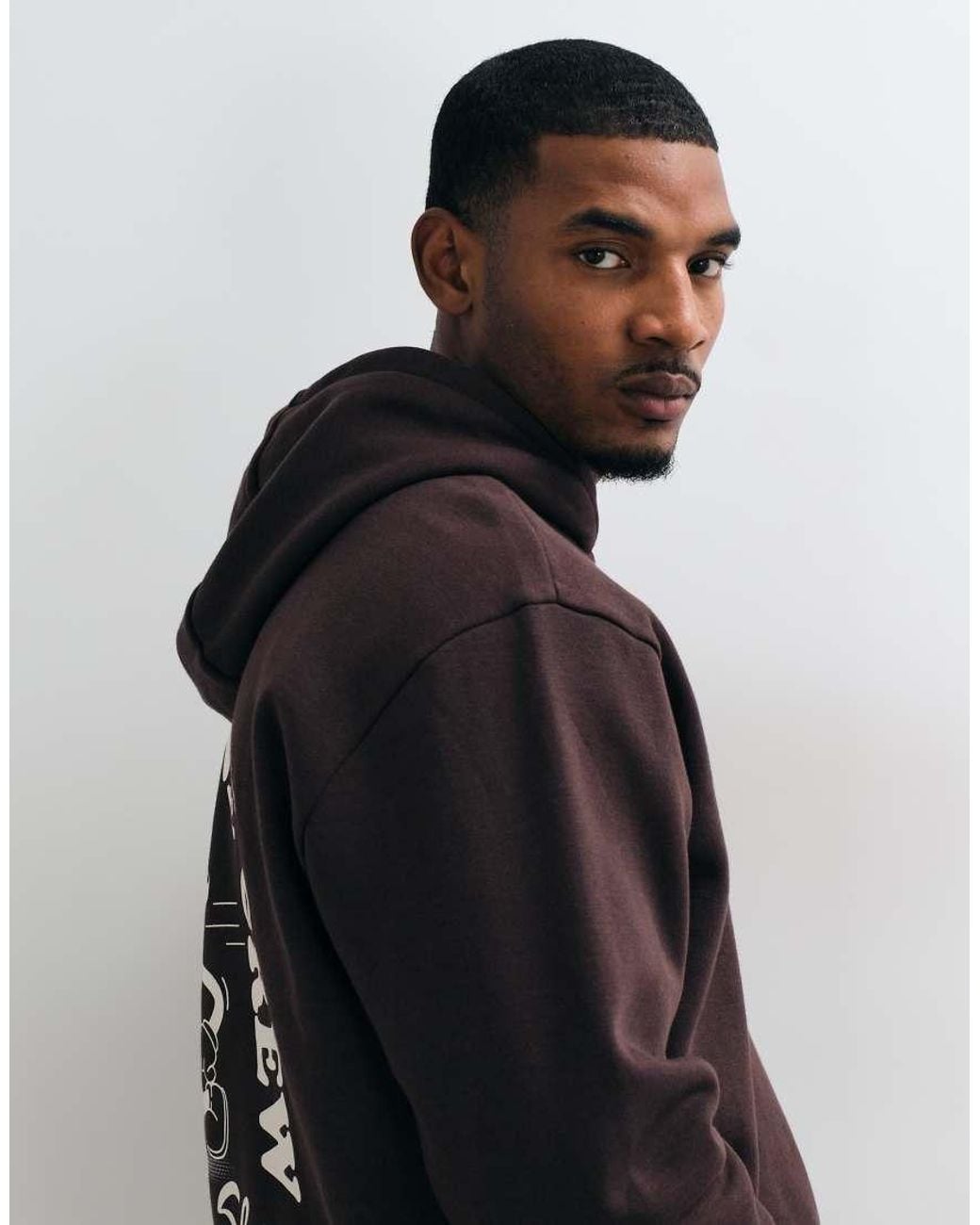 Threadbare Gray Caffeine Crew Graphic Print Hoodie for men