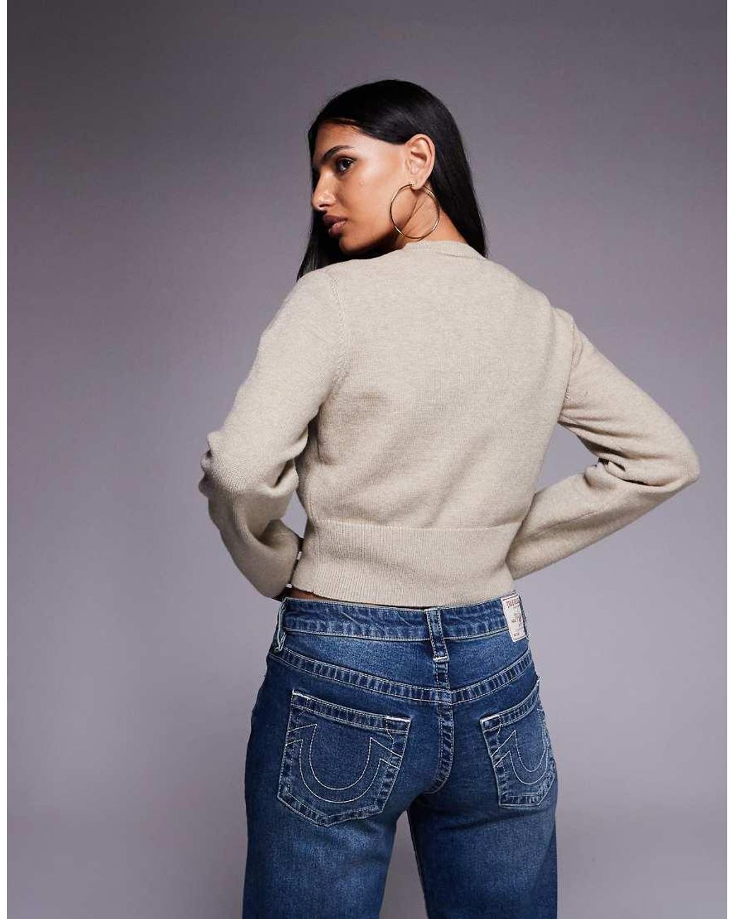 The Frolic Gray Exclusive Ribbed Structured Waist Button Through Cardigan