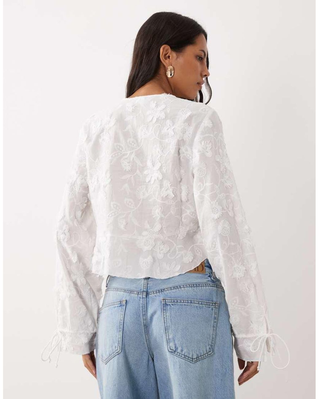 Mango White Lace Blouse