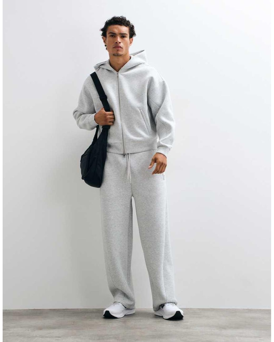 4505 Gray Rest Day Boxy Zip Up Hoodie for men