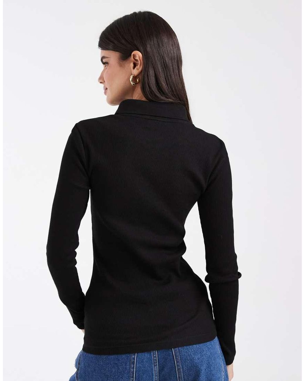 Lacoste Black Slim Fit Ribbed Cotton Polo