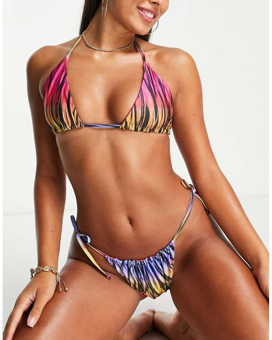 ASOS Multicolor Reversible Triangle Bikini Top