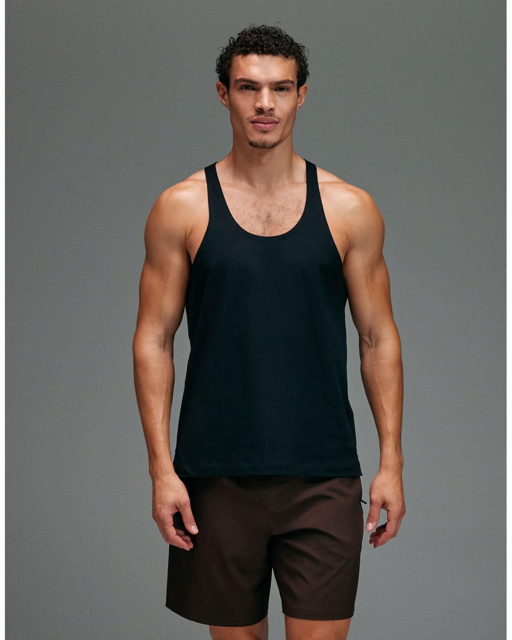 4505 Icon Cotton Stringer Vest With Quick Dry Finish in Black for Men ...