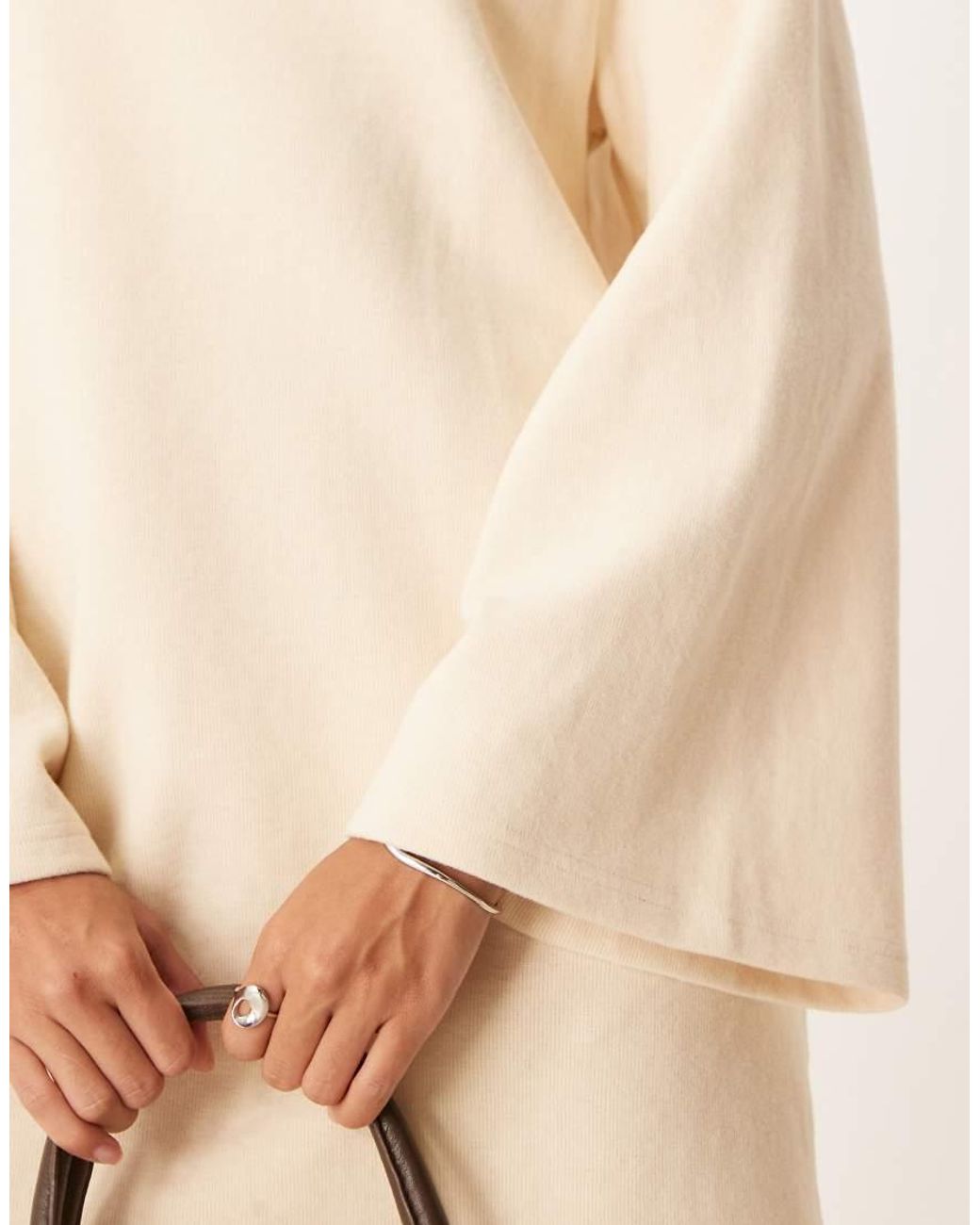 ASOS Natural Supersoft Wide Sleeve Mini Dress