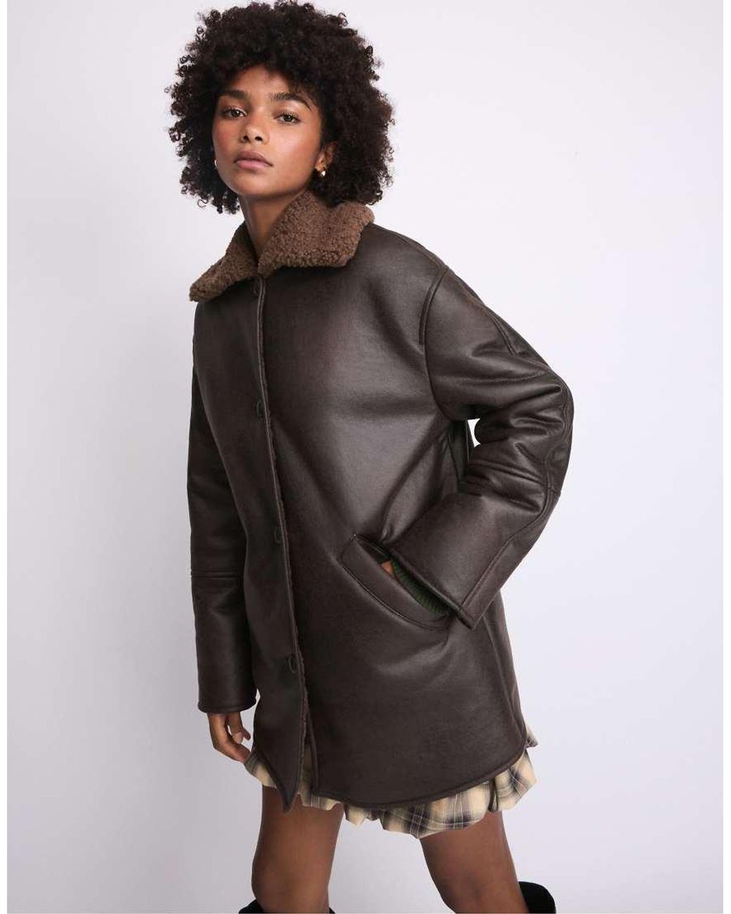 Stradivarius Gray Oversize Double-faced Button-up Jacket