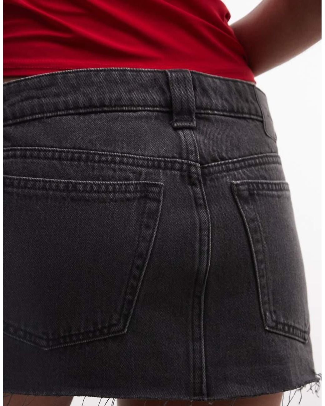 Weekday Black Denim Mini Skirt