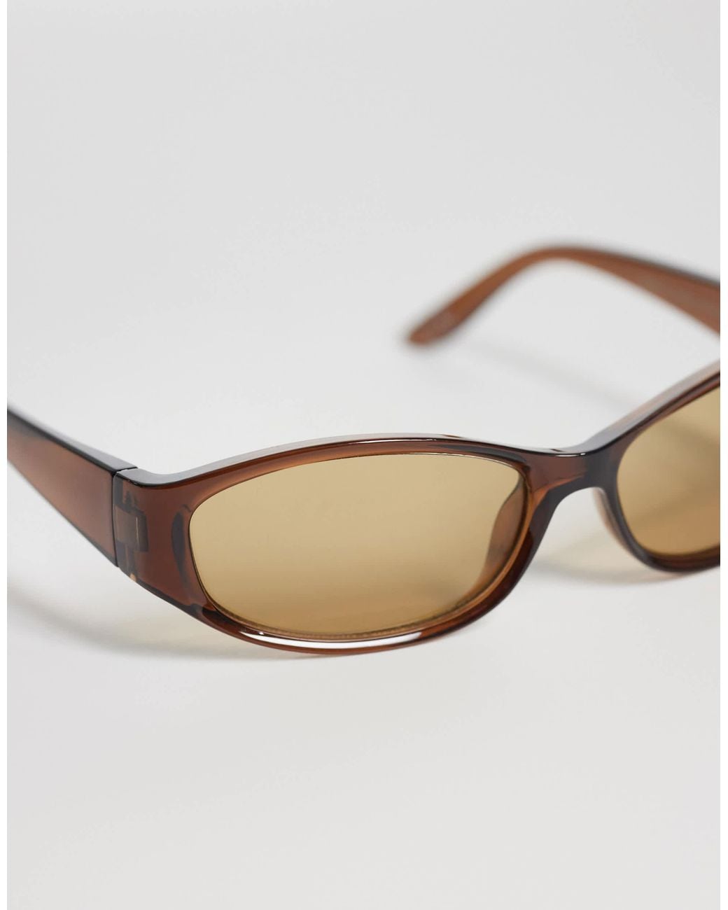 ASOS Natural Oval Wrap Sunglasses