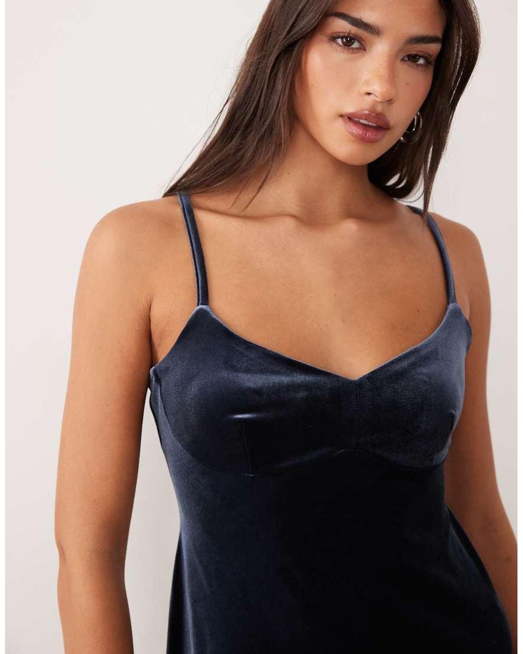 New Look Multicolor Strappy Velvet Mini Dress