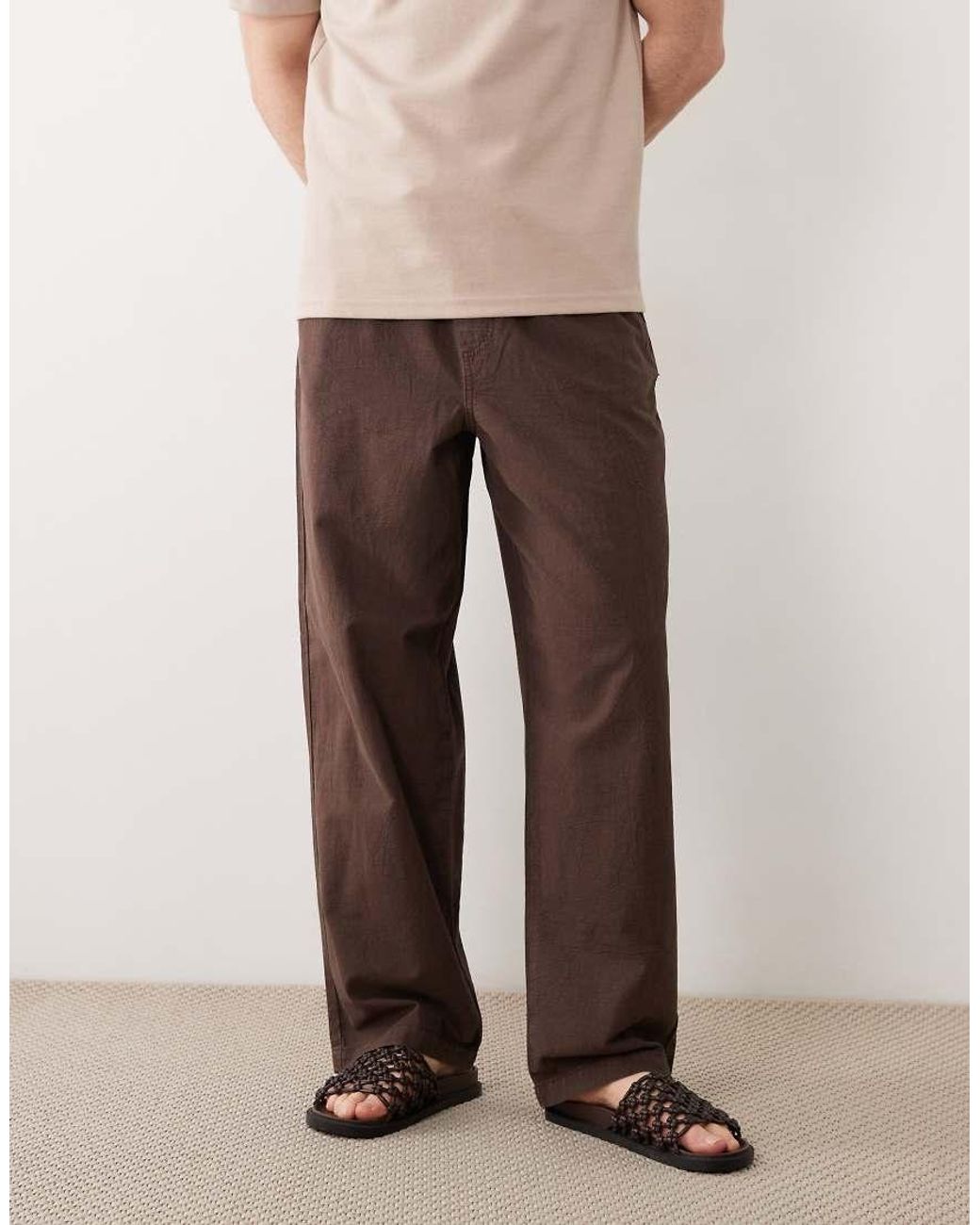 ASOS Pink Co-Ord Loose Fit Textured Trousers for men